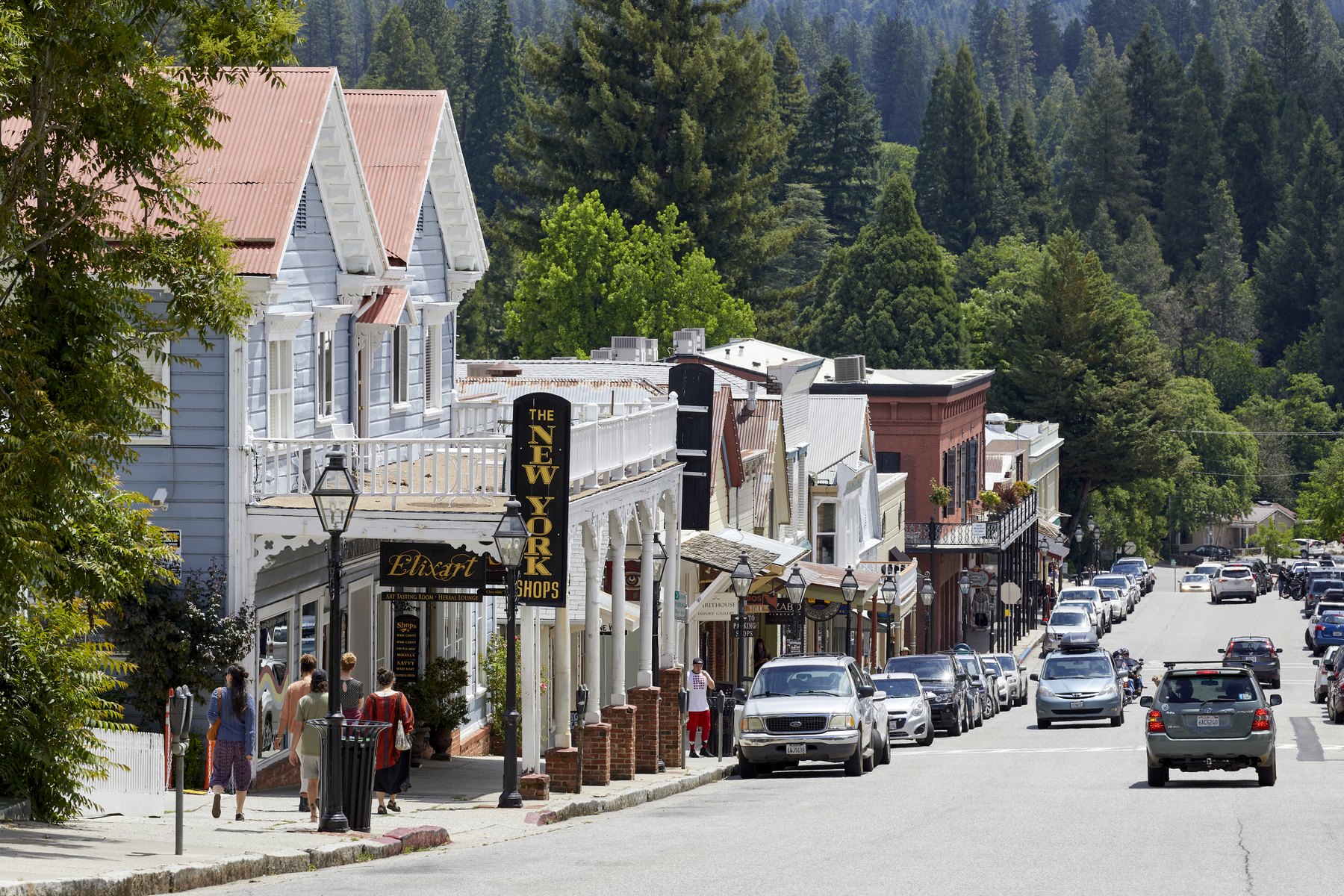 Broad Street in downtown Nevada City, California
