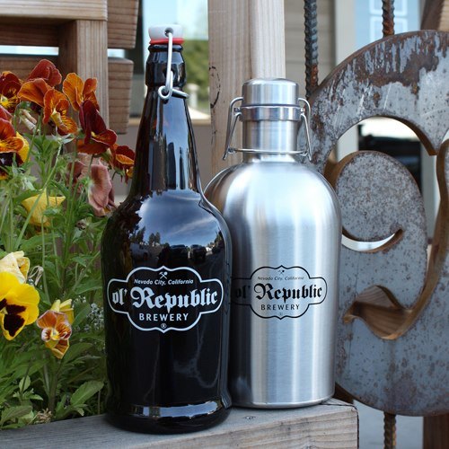 Growlers at Ol Republic Brewery in Nevada City